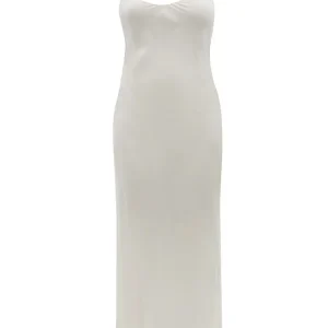 Raey Thin-Strap Silk Crepe De Chine Light Grey Slip Dress