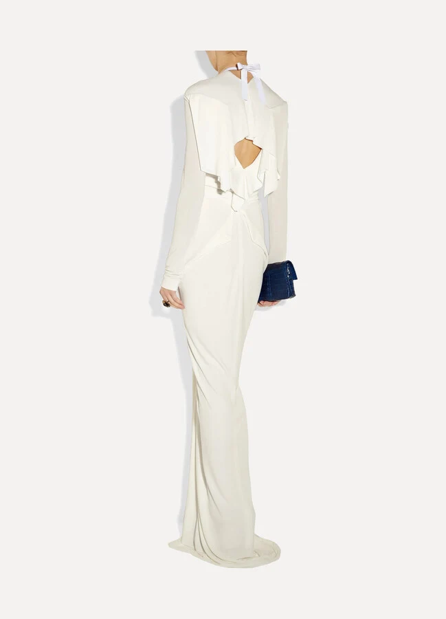 Roland Mouret Bridal Ivory Open-Back Ruffle Detail Compeyson Gown - Imagen 7