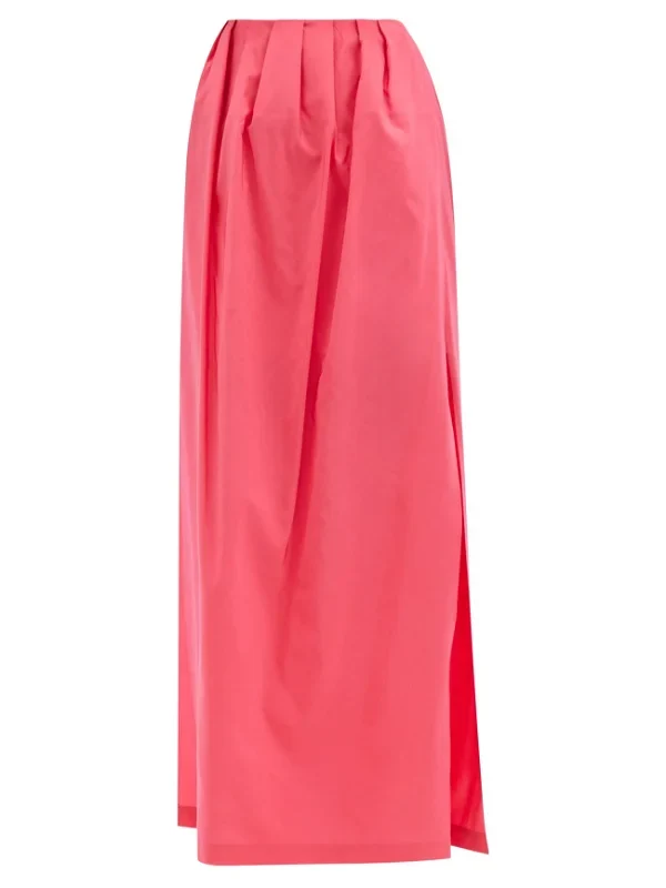 RAEY Gathered-Waist Side-Slit Taffeta Maxi Skirt - Imagen 9