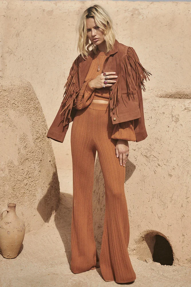 Spell & the Gypsy Brooklyn Bells Pointelle Knit Elastic Waist Trousers - Imagen 7