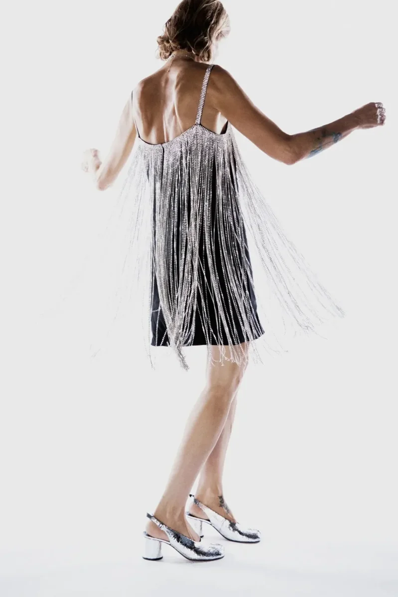 RAEY Crystal Fringe Mini Slip Dress - Imagen 7