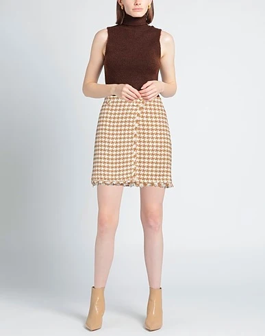 Iblues Max Mara Tweed Houndstooth Print Wrap Skirt - Imagen 3