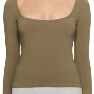 Skims Khaki Green New Vintage Long Sleeve T-Shirt Top