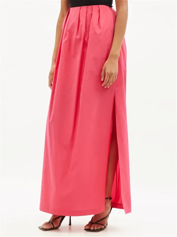 RAEY Gathered-Waist Side-Slit Taffeta Maxi Skirt - Imagen 7