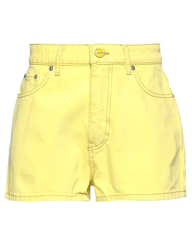 Ganni Yellow Denim Logo Shorts - Imagen 4