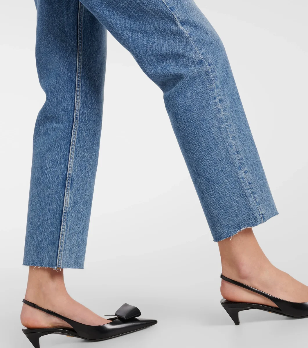 Re/Done Blue Denim '70s Stove Pipe Straight Jeans - Imagen 7