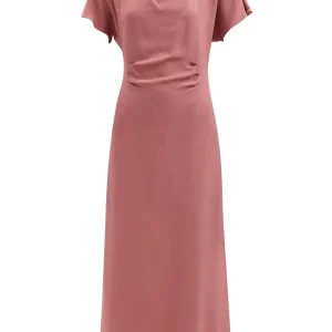 RAEY Tuck Waist Silk Pink Dress
