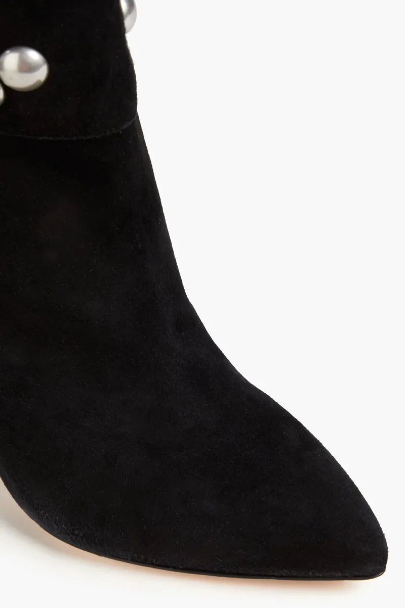 Isabel Marant Layo Studded Cone Heel Suede Black Calf Boots (EU 36) - Imagen 8