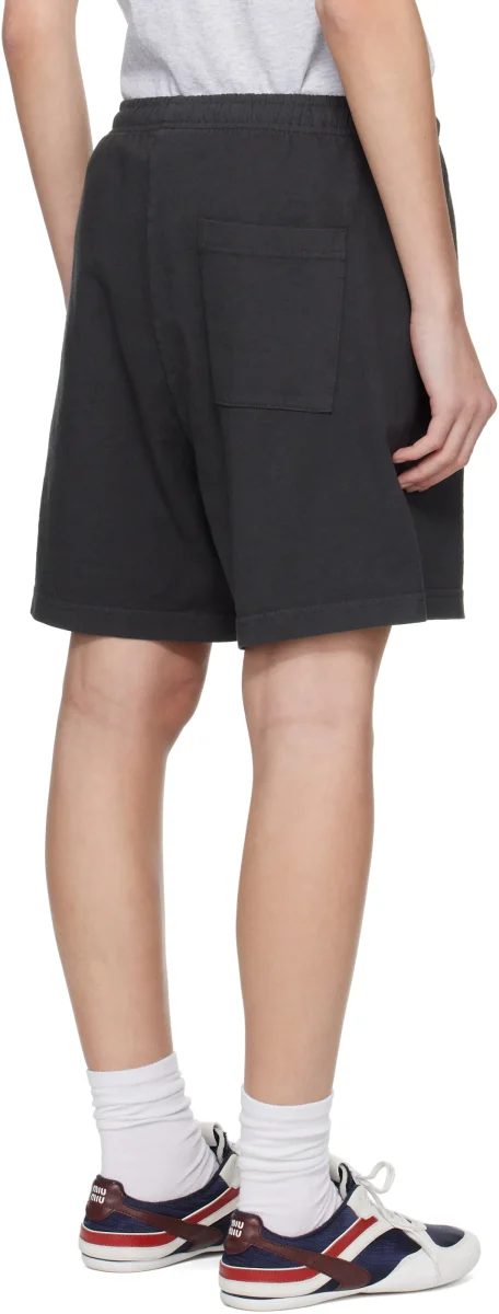Sporty & Rich Black Logo Print Relaxed Fit Shorts - Imagen 5