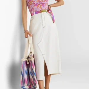 Isabel Marant Madinea Asymmetric Floral-Print Crepe Pink Top