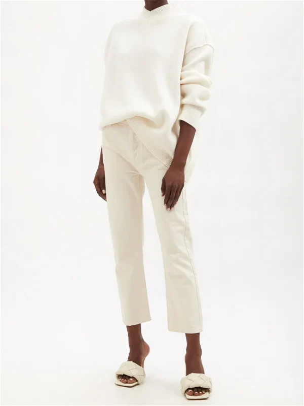 Raey Cream Ivory Organic-Cotton Straight Leg Jeans - Imagen 4