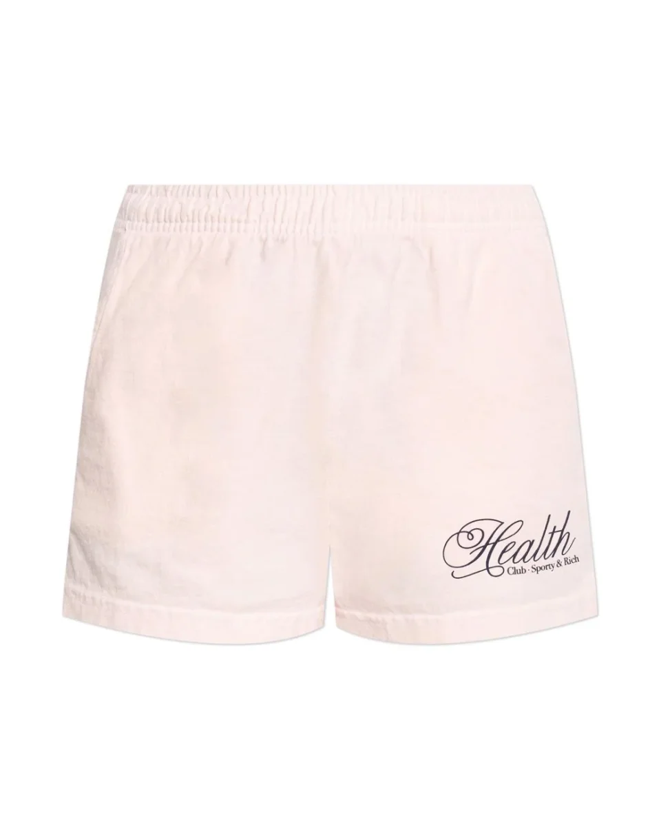 Sporty & Rich Pink Health Club Script Print Disco Shorts - Imagen 2