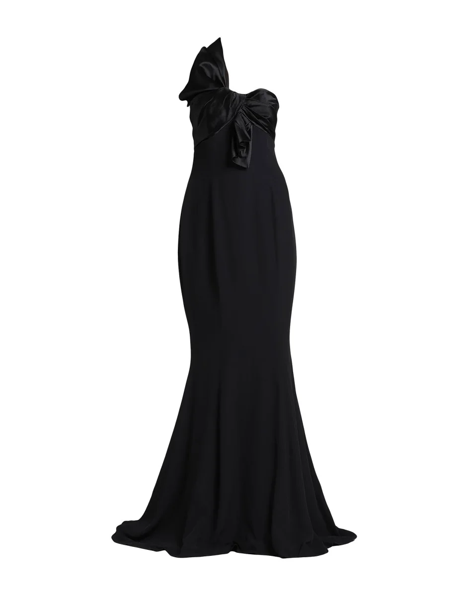 Alexandre Vauthier Black Bow Detail One Shoulder Crepe Gown - Imagen 2