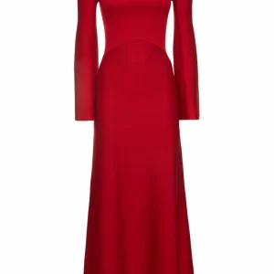 Gabriela Hearst Red Shar Wool & Cashmere-Silk Compact Knit Dress