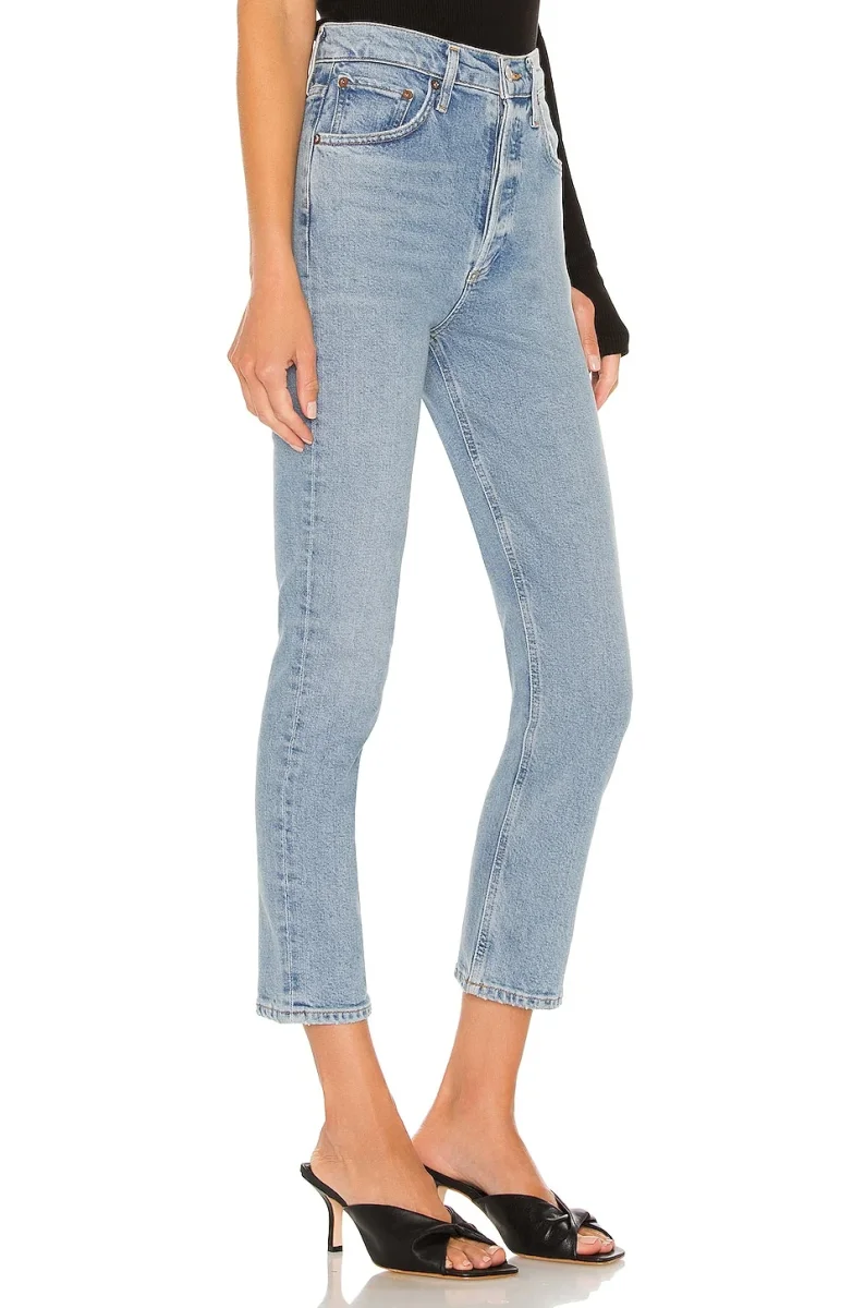 Agolde Riley High Rise Straight Crop Jeans - Imagen 6