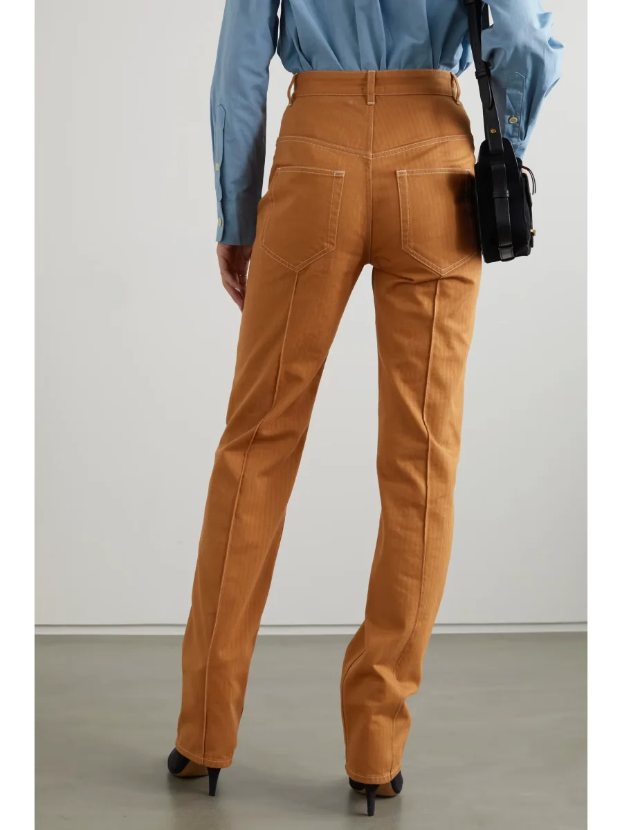 Isabel Marant Lirokae Tan Straight Leg Pants Trousers - Imagen 3