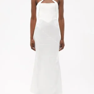 16ARLINGTON Bridal White Estelli Criss Cross Strappy Satin Slip Wedding Dress