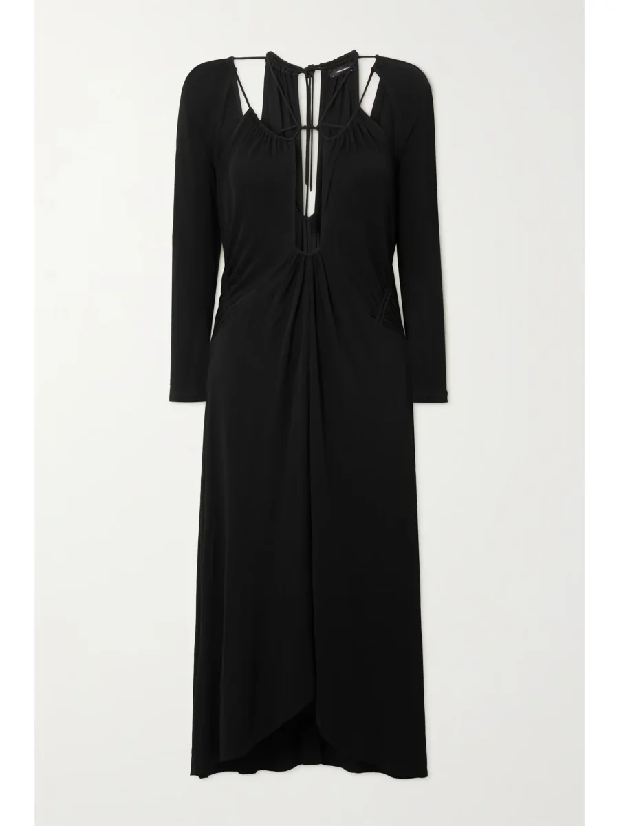 Isabel Marant Black Jadessi Cut-Out Keyhole Neck Strappy Dress DAMAGED - Imagen 4