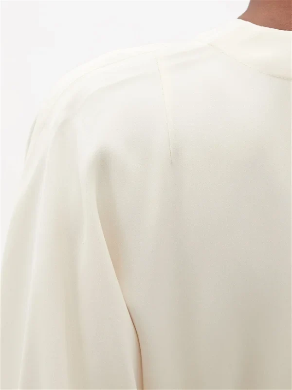 RAEY Cream Dolman-Sleeve Side-Split Wrap Dress - Imagen 7