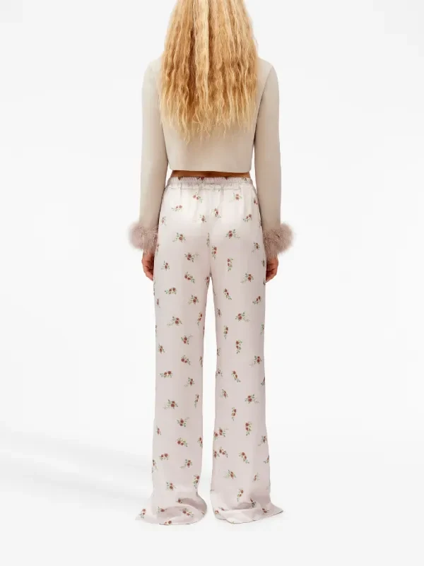 Sleeper Floral Blossom Print Elastic Waist Summer Trousers - Imagen 4
