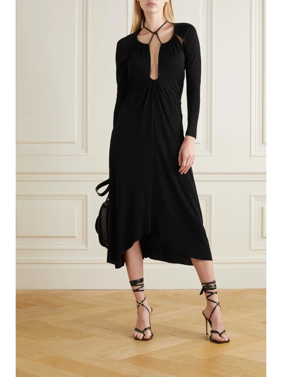 Isabel Marant Black Jadessi Cut-Out Keyhole Neck Strappy Dress DAMAGED - Imagen 5
