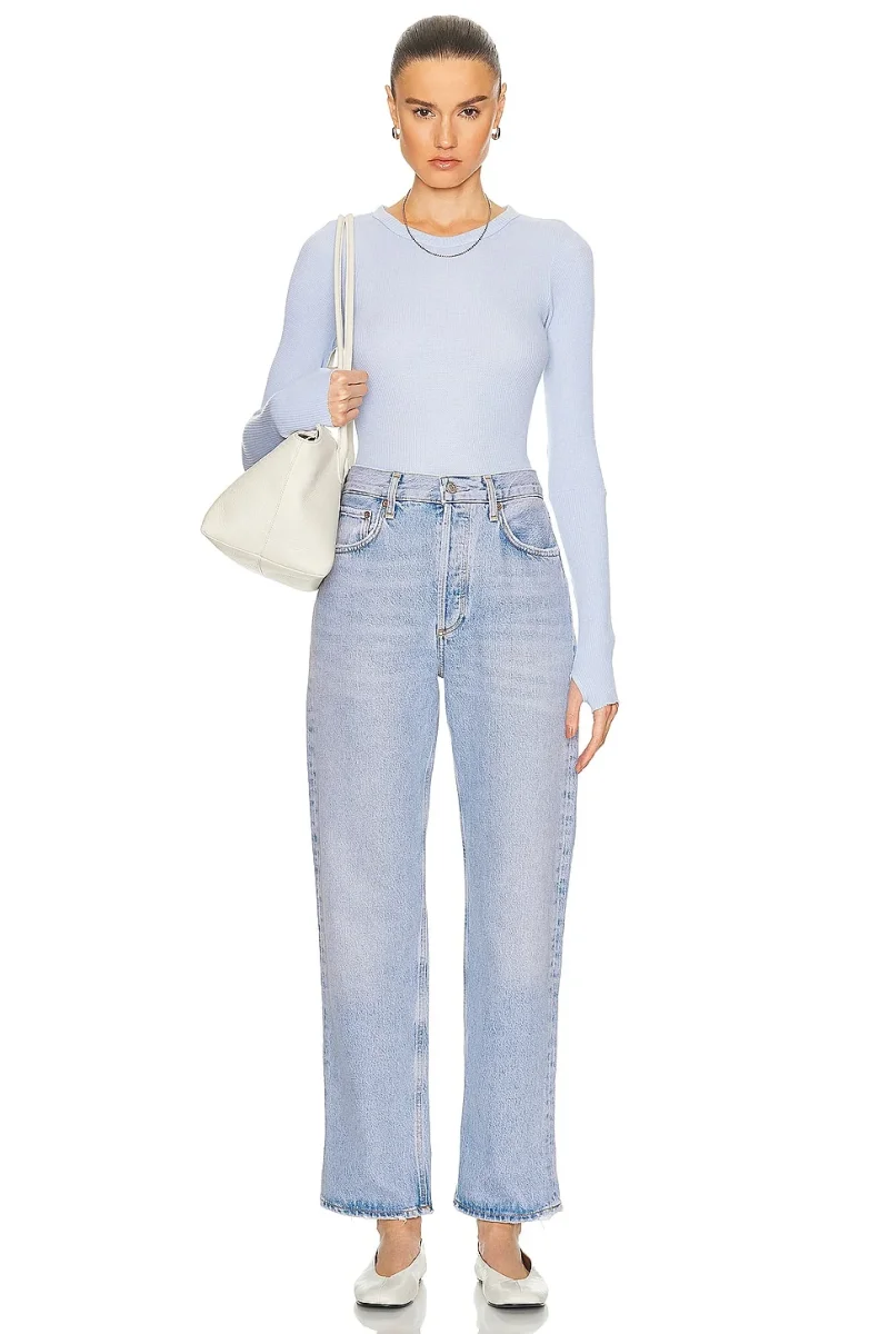 Agolde Fran Denim Low Slung Easy Straight Jeans - Imagen 6