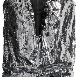 Isabel Marant Mandy Sequinned Embellished Plunge Bustier Top