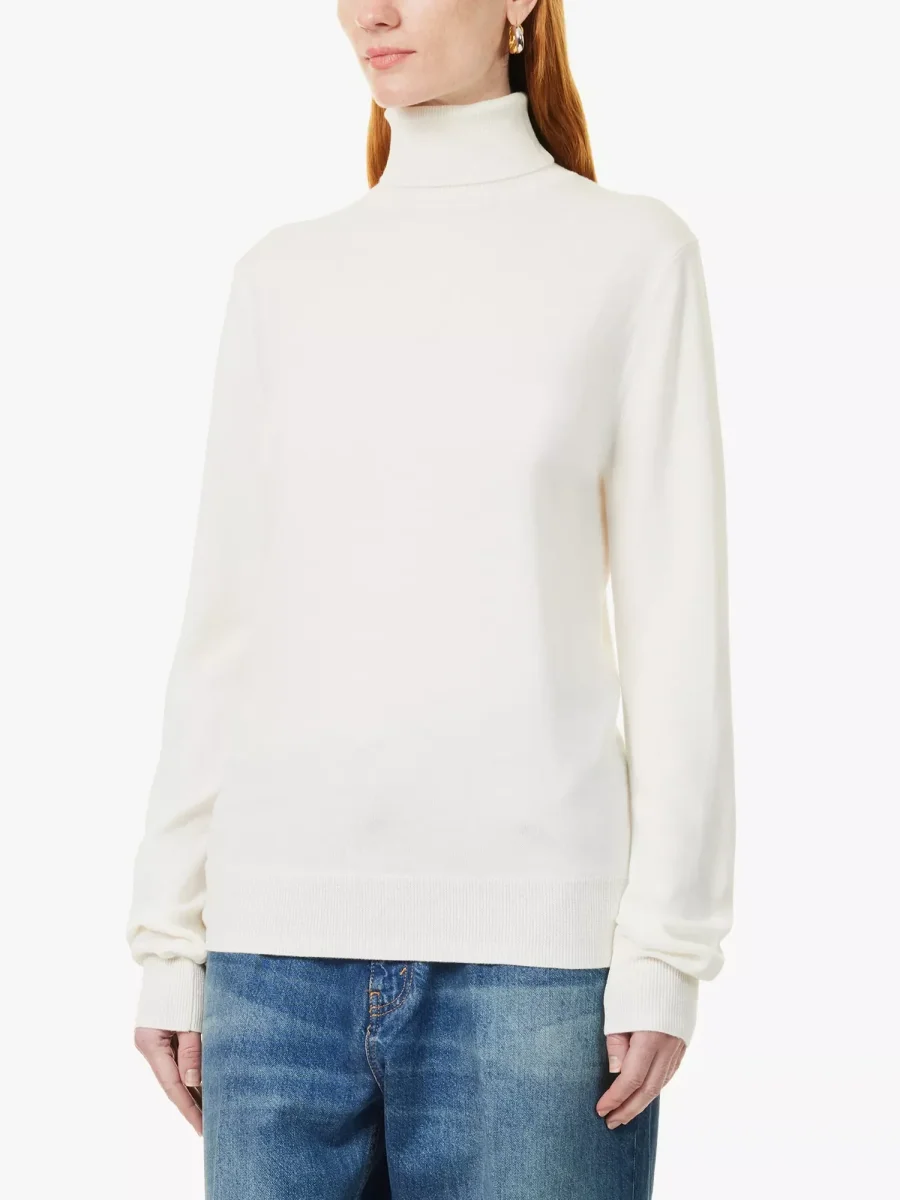 The Frankie Shop Eve Cream Merino Wool Turtleneck Sweater Jumper - Imagen 4