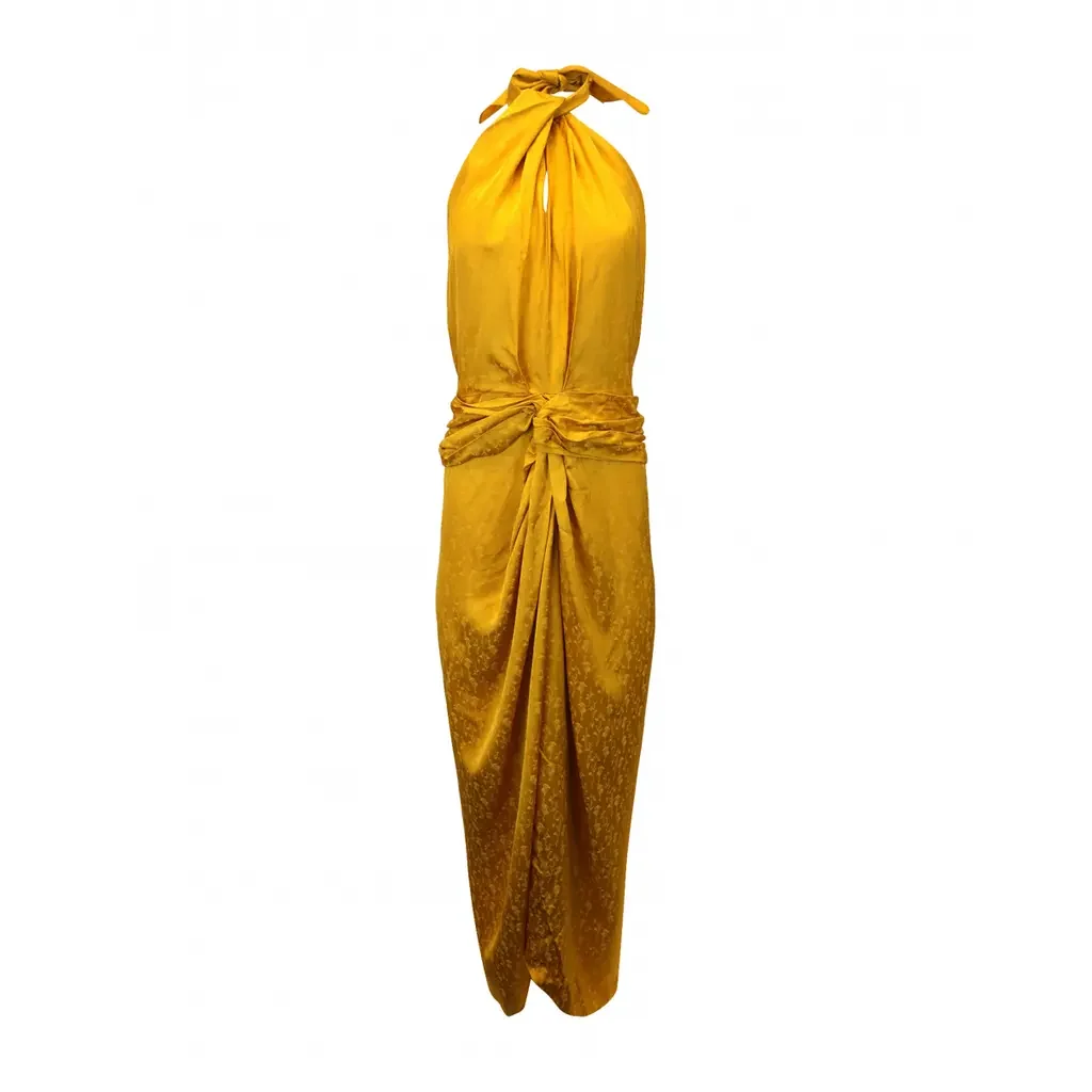 JOHANNA ORTIZ Vastness Of The Sea Marigold Halterneck Dress - Imagen 6