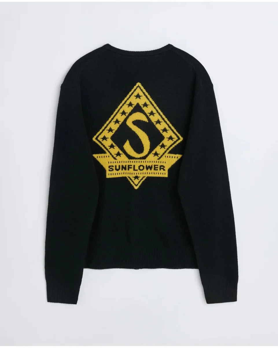 Sunflower Black Movie Merino Wool Zip Cardigan - Imagen 7