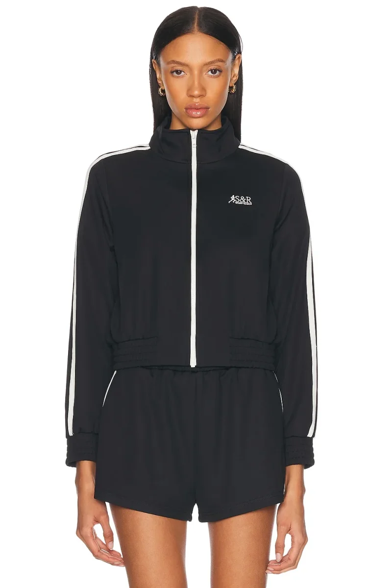 Sporty & Rich Elio Black Track Zip Jacket - Imagen 3