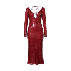 Bardot Red Sequinned Strappy Open Back Midi Dress