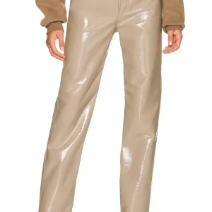 Agolde Recycled Leather 90's Pinch Waist Straight Leg Pants Trousers