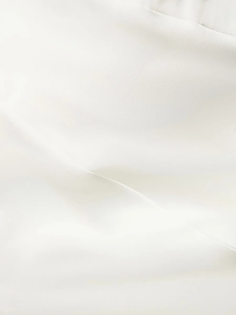 16ARLINGTON Bridal White Estelli Criss Cross Strappy Satin Slip Wedding Dress - Imagen 6