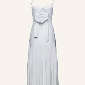 Magda Butrym Rose White Sweetheart Midi Dress