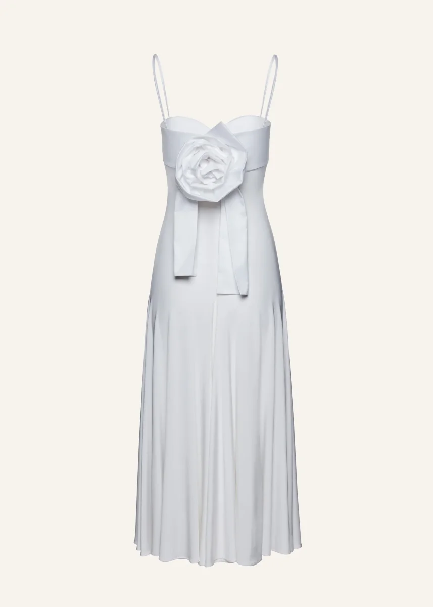 Magda Butrym Rose White Sweetheart Midi Dress - Imagen 2