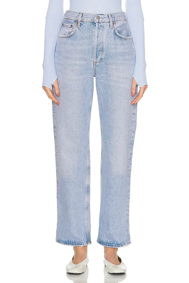 Agolde Fran Denim Low Slung Easy Straight Jeans - Imagen 2