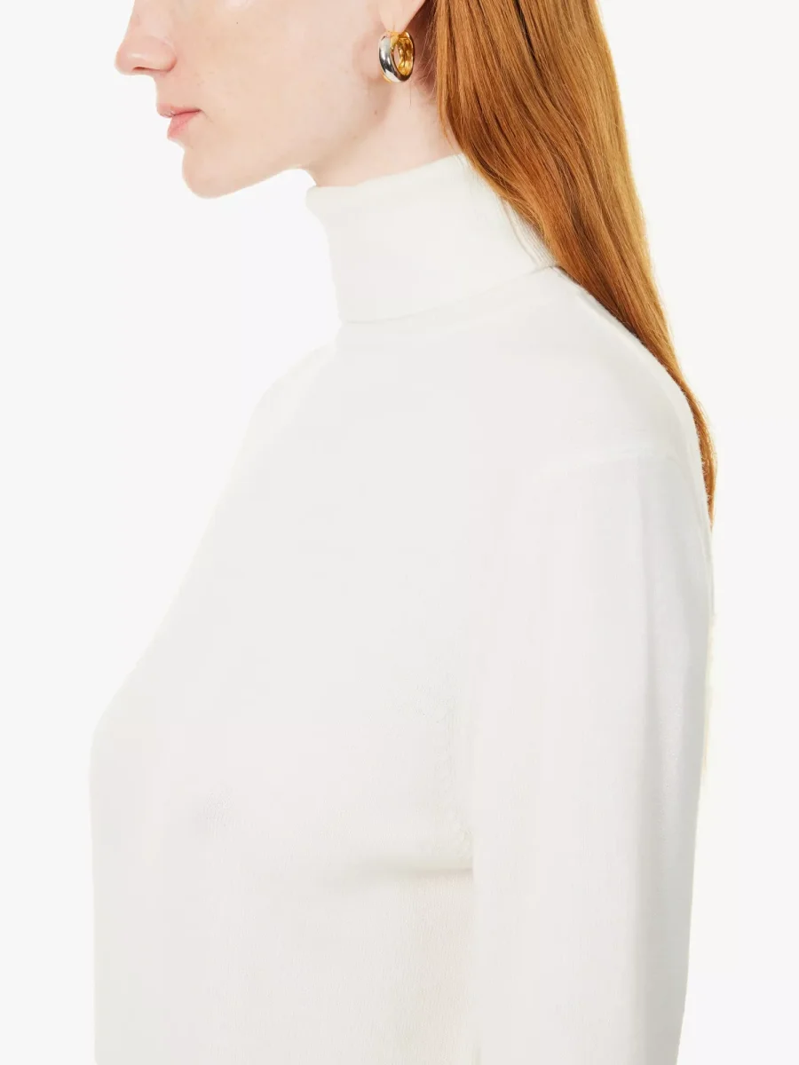 The Frankie Shop Eve Cream Merino Wool Turtleneck Sweater Jumper - Imagen 9