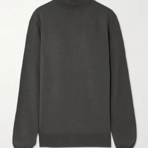 The Frankie Shop Grey Merino Wool Turtleneck Eve Sweater Jumper