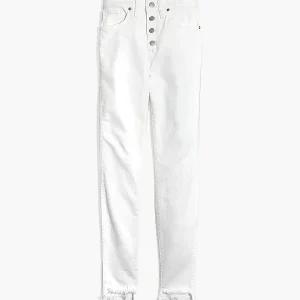 Madewell 10" High-Rise Pure White Skinny Jeans Step-Hem Edition