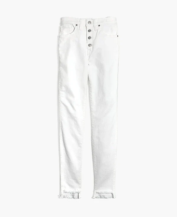 Madewell 10" High-Rise Pure White Skinny Jeans Step-Hem Edition - Imagen 2
