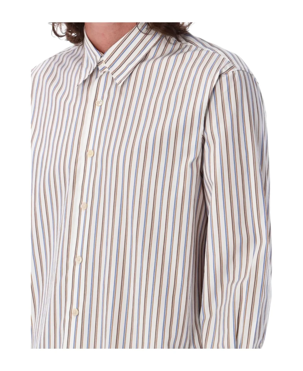 Sunflower Striped Cotton Poplin Shirt - Imagen 9