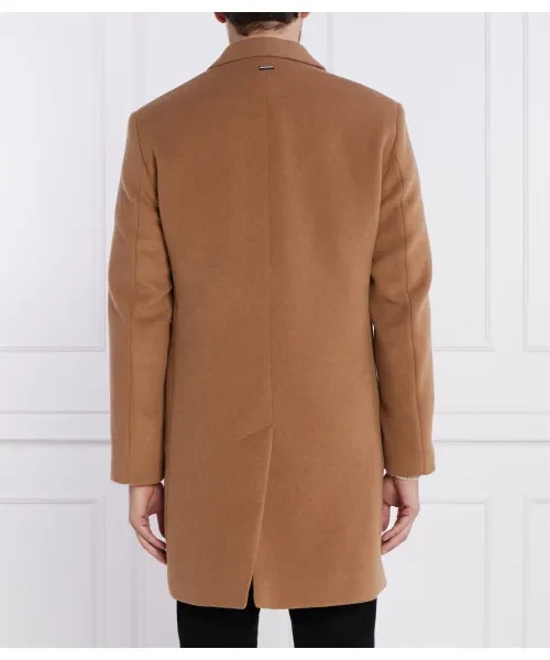 Tommy Hilfiger Camel Brown Wool Blend Coat - Imagen 3