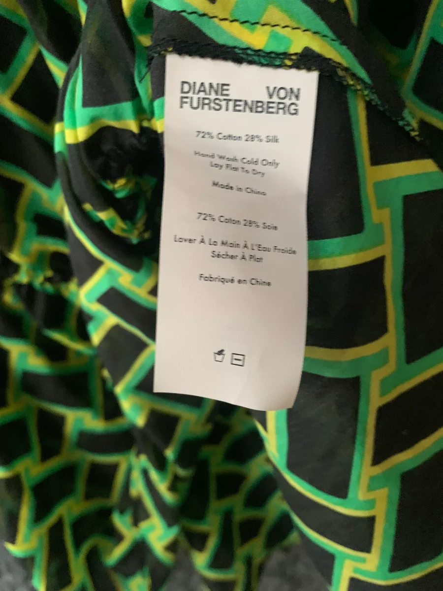 Diane Von Furstenberg DVF Silk Summer Gipsy Camila Finte Weave Daffodil Top - Imagen 6