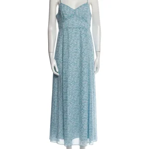 TVF for DVF Blue Floral Slip Dress