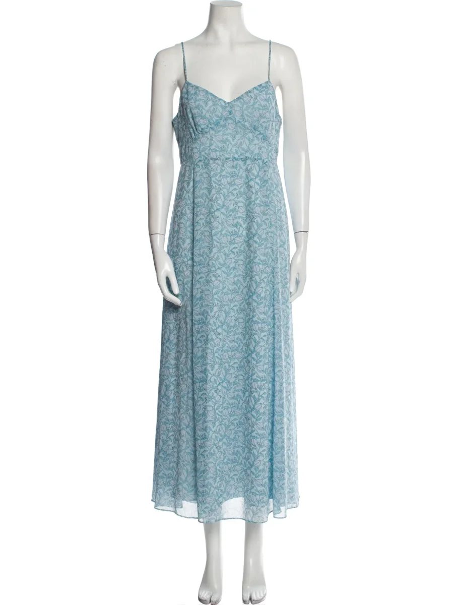 TVF for DVF Blue Floral Slip Dress