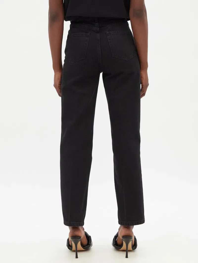 Raey Black Organic Cotton Straight Leg Denim Jeans - Imagen 6