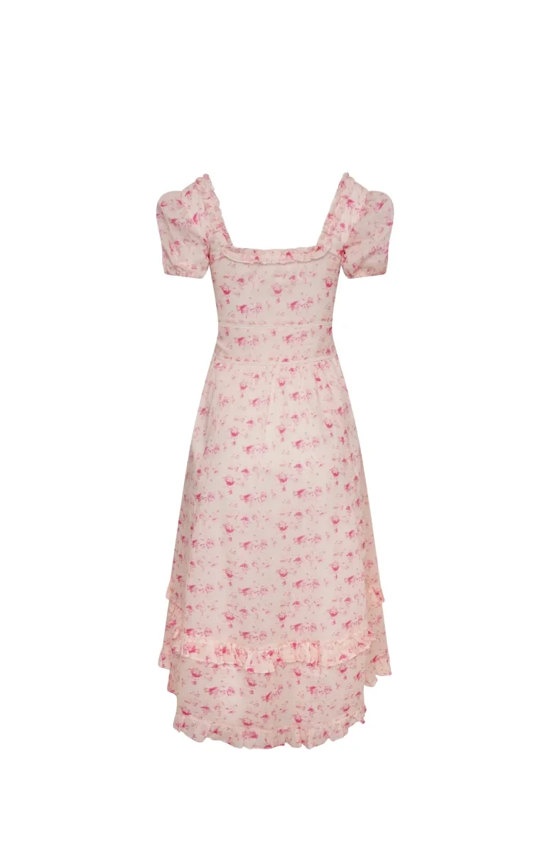 Amy Jane London Fairytale Heidi Floral Ruffle Detail Puff Sleeve Midi Dress - Imagen 7