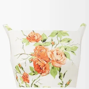 Emilia Wickstead Flore Floral-print Faille Cropped Top