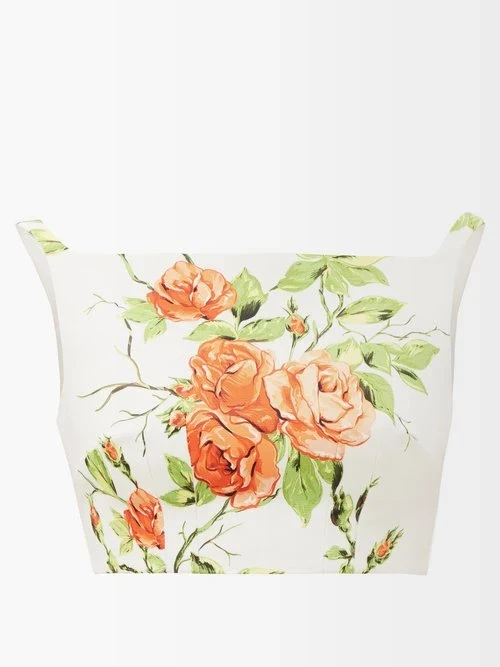 Emilia Wickstead Flore Floral-print Faille Cropped Top - Imagen 2